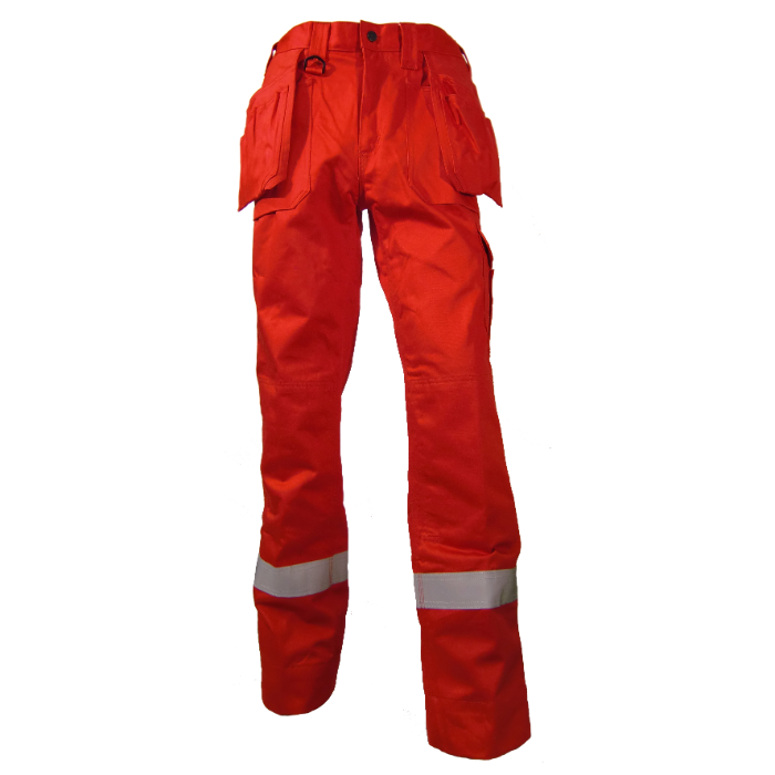Bulldog Flammehemmende Bukse med Refleks (Rød, Størrelser 44-68), SBD-5017
