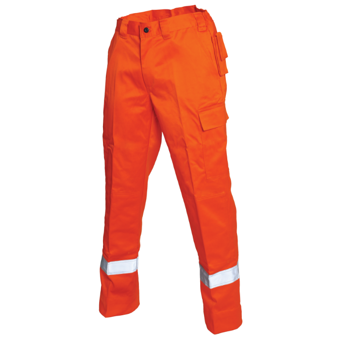 Bulldog Flammehemmende Refleksbukse - Oransje, Størrelser 46-64, SBD-5021