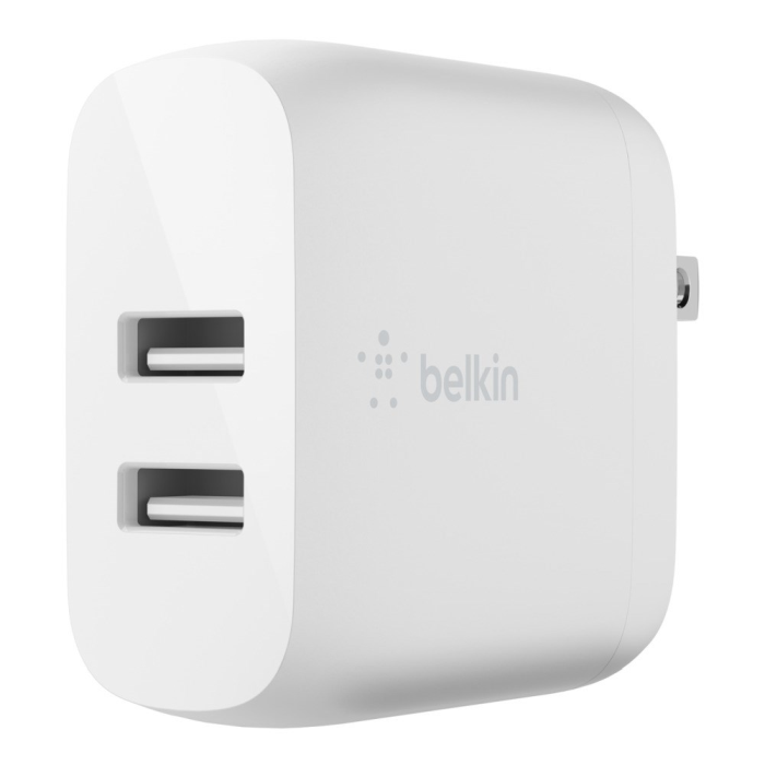 Belkin Dual USB-A Vegglader – Rask Lading, Kompakt Design (BEL68893, 1 Eske)
