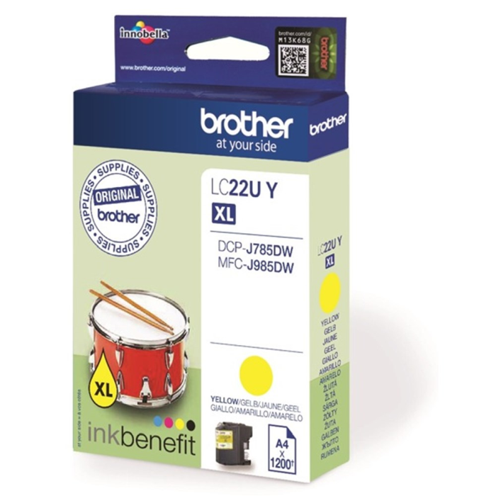 Brother LC22 blekkpatroner - Svart, Cyan, Magenta, Gul, SDC-870