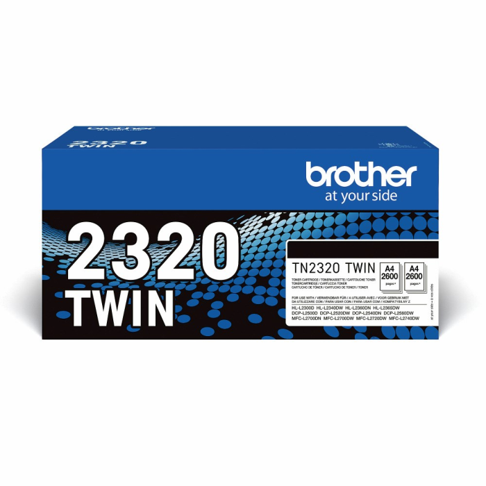 Brother TN2320 TWIN-pack Tonere – Høy kapasitet (BROTN2320TWIN, 1 Eske)
