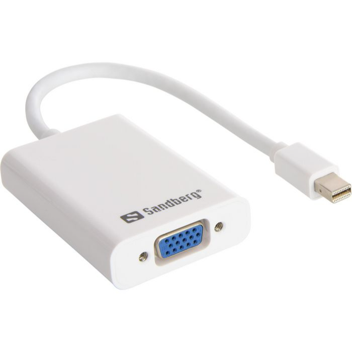 Sandberg Mini DisplayPort til HDMI, DVI, VGA Adapter Sett, 1 Stykk, SEN-643