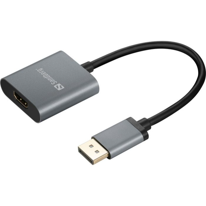 Sandberg DisplayPort-adapterserie (DVI, HDMI, VGA, DP1.4 til HDMI2.0 4K60), 1 Stykk, SEN-566