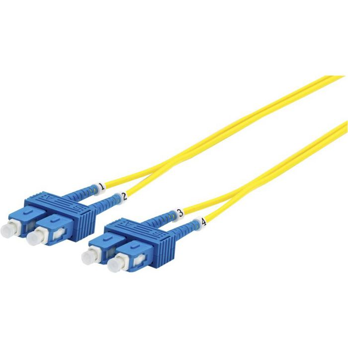 MicroConnect optisk fiberkabel, SC-SC, singlemode duplex OS2 (gul), 0,5-90m, 1 Stykk, SEN-189