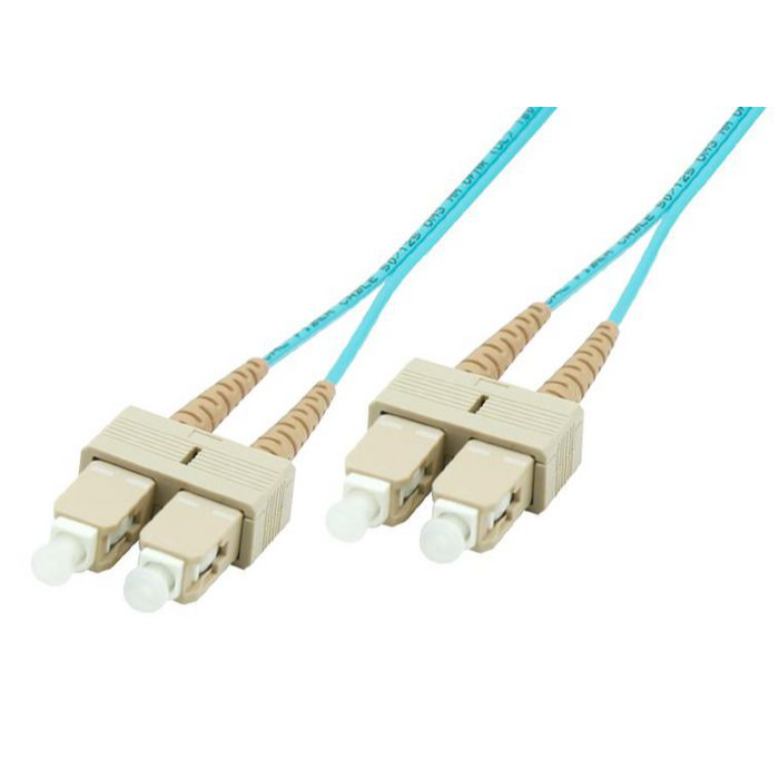 MicroConnect optisk fiberkabel, SC-SC, multimodus, dupleks, OM3 (akvablå), 0,5-12m, 1 Stykk, SEN-187