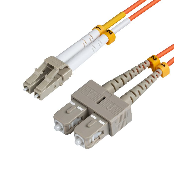 MicroConnect optisk fiberkabel, LC-SC, multimode, duplex, OM2 (oransje), 0,5-25m, 1 Stykk, SEN-172