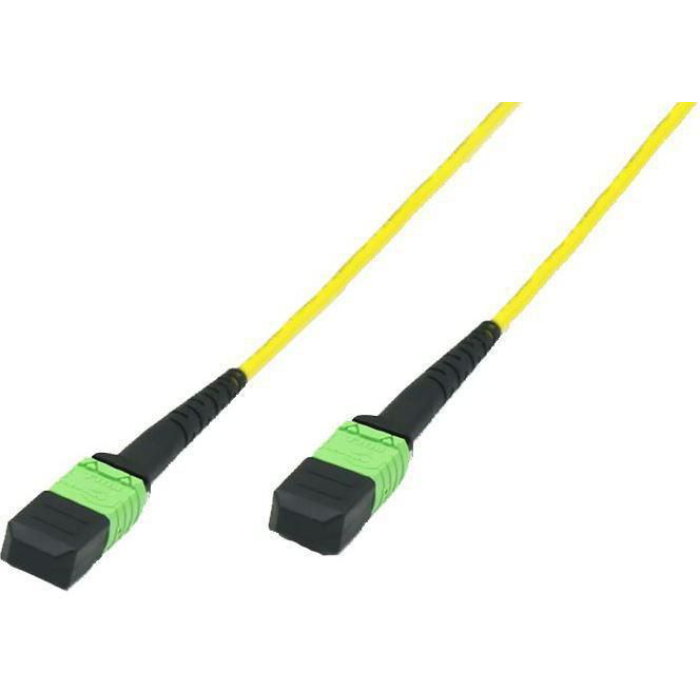 MicroConnect optisk fiberkabel, MTP hun - MTP hun, singlemode, 12 fiber, polaritet B, APC, OS2 (gul), 1-20m, 1 Stykk, SEN-148