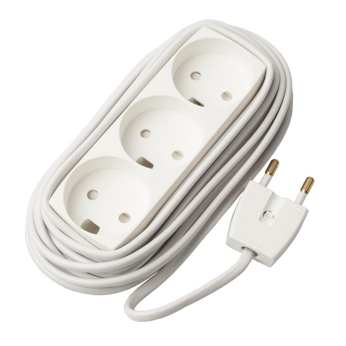 MicroConnect 3-veis dansk stikkontakt strømfordeler 5m, 1 Stykk, SEN-373