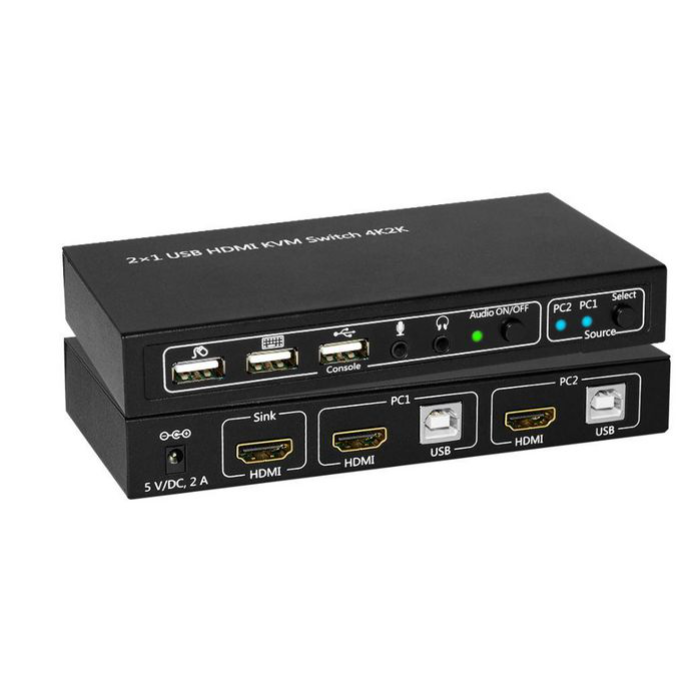 MicroConnect HDMI & USB KVM-bryter 2 porter, 1 Stykk, SEN-096