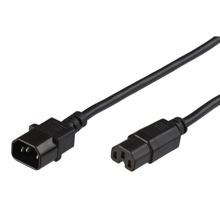 MicroConnect forlengelseskabel C14 - C15, 0,5-3m, 1 Stykk, SEN-337