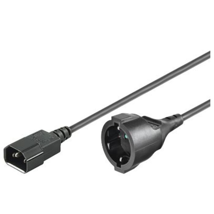 MicroConnect forlengelseskabel C14 - Schuko hunn, 0,23-1,5m, 1 Stykk, SEN-339
