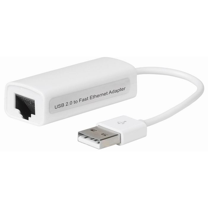MicroConnect USB2.0 til Ethernet-adapter (Hvit), 1 Stykk, SEN-522
