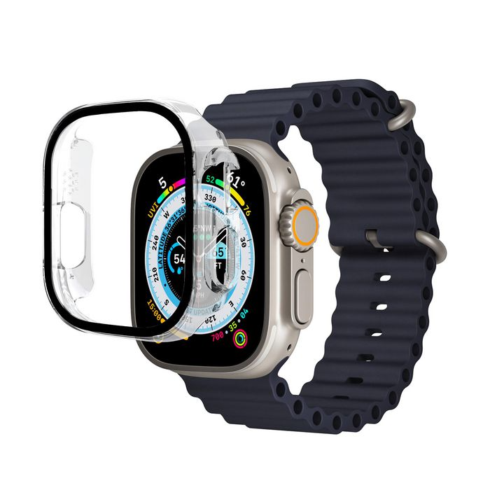eSTUFF Titan Shield Full Body Skjermbeskytter for Apple Watch (Serie 7/8/Ultra) - Klar, 1 Stykk, SEN-090