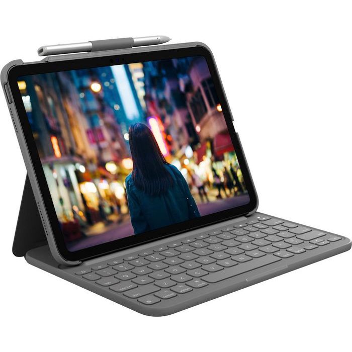 Logitech Slim Folio Tastaturveske for iPad (10. generasjon) - Flerspråklig, 1 Stykk, SEN-891