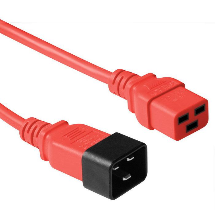 MicroConnect Rød Strømkabel C14F/C13M & C20F/C19M, 0,9-3M, 1 Stykk, SEN-369