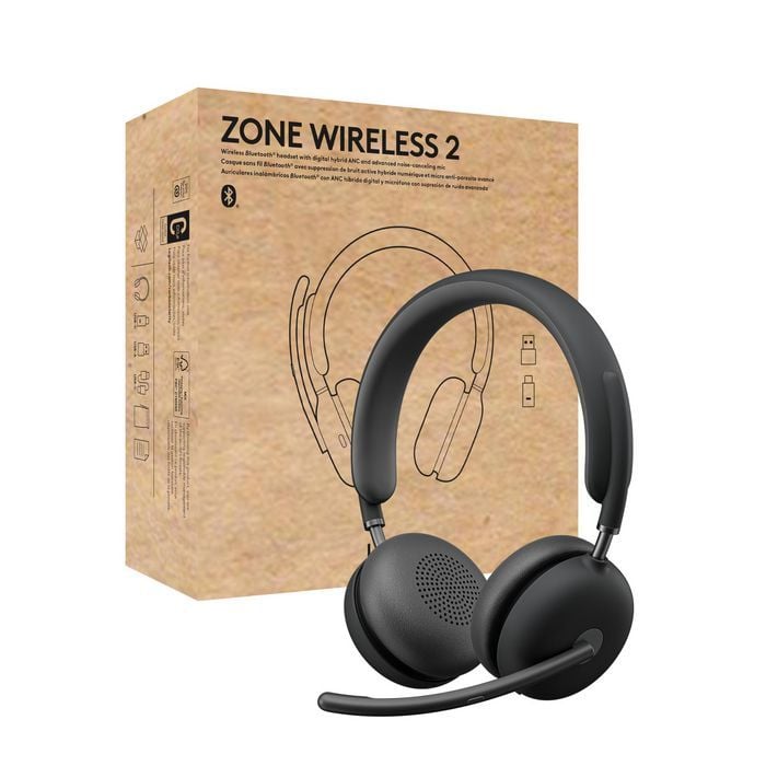 Logitech Zone Wireless 2 Headset, Microsoft Teams & Universal, 1 Stykk, SEN-841