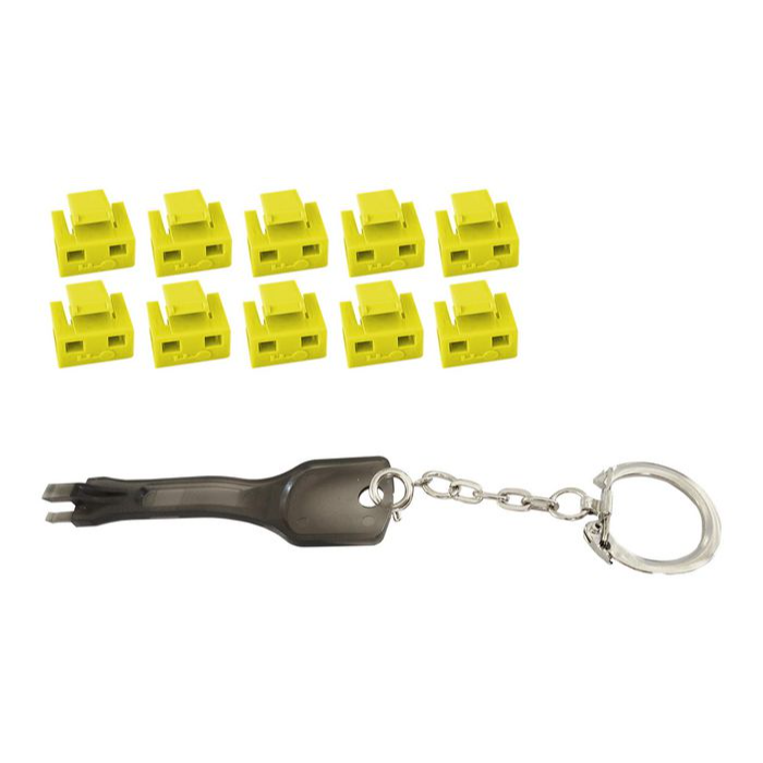 MicroConnect RJ45 portblokkere med nøkkelverktøy, 10 Stykk, assorterte farger, 1 Stykk, SEN-480