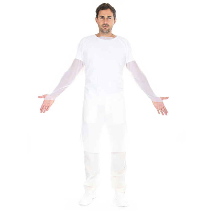Hygostar Hygieniske kjoler med tommelhull | CPE, hvit, 4 x 25 Stykk, SFM-277800