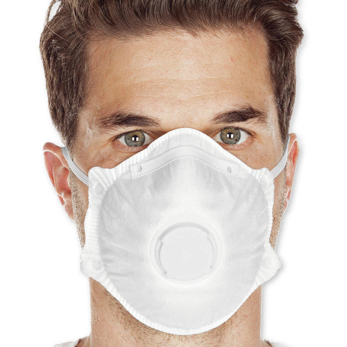 Franz Mensch Respirators FFP1 NR med ventil, koppformet | PP, hvit, 10 x 10 Stykk, SFM-29321
