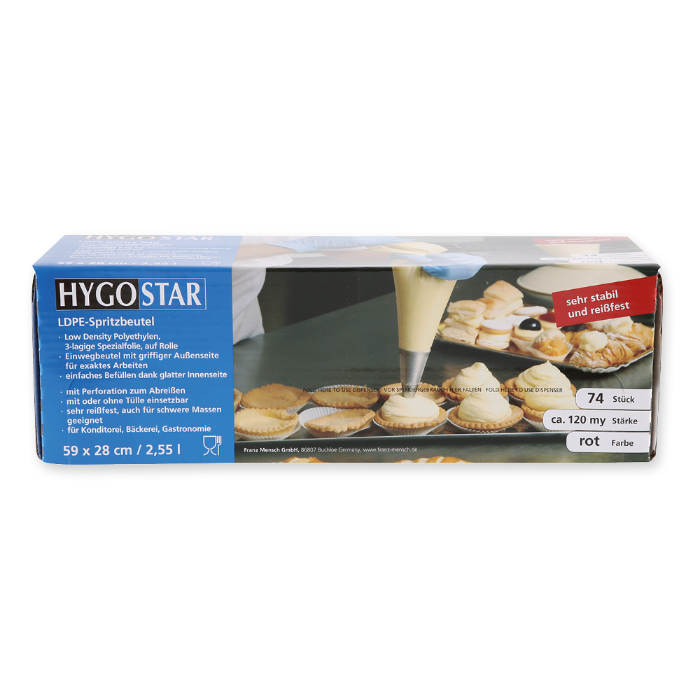 Hygostar Pastry tubes Hot | LDPE, rød, 5 x 1 rull, SFM-32005