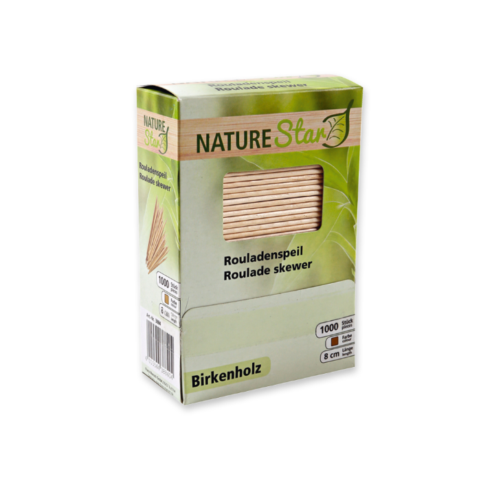 NATUREStar Økologiske rullespyd, løse i dispenserboks | tre, natur, 20 x 1000 Stykk, SFM-3884