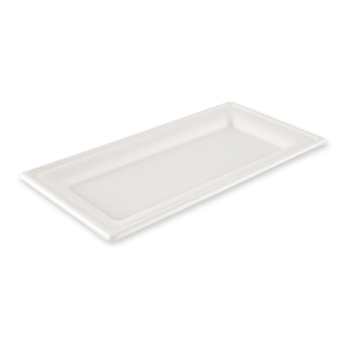 NATUREStar Organiske tallerkener, rektangulære | bagasse, hvit, 20 x 50 Stykk, SFM-41010