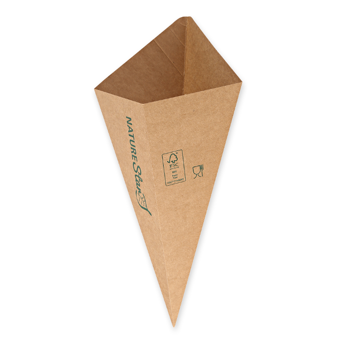 NATUREStar Økologiske koniske poser for pommes frites | kraftpapir/PE, FSC-blanding, 20 x 25 Stykk, SFM-0865P