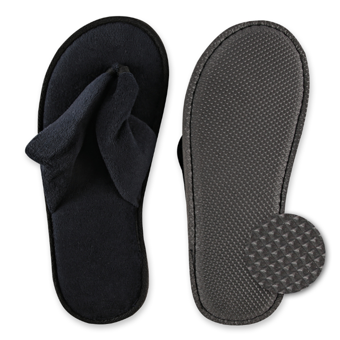 Hygostar Slipper Black Deluxe, åpen | velur, sort, 10 x 10 par, SFM-55581