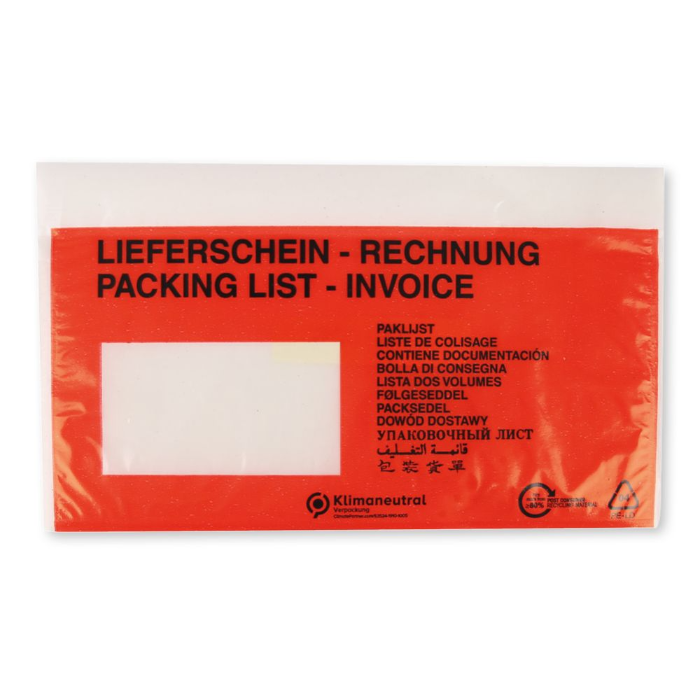 Franz Mensch Pakkelisteposer DIN lange, selvklebende | LDPE, rød, 1000 x 1 Stykk, SFM-954008