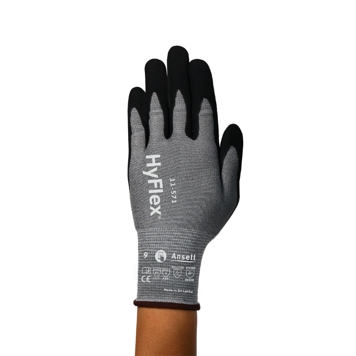 Ansell HyFlex 11-571, kuttbeskyttelseshansker, 12 x 12 par, SFM-0391P