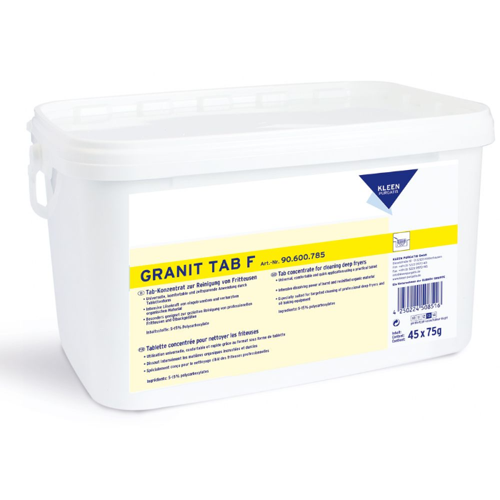 Kleen Purgatis Granit Tab F, frityrrensefliker, hvit, 45 x 1 flaske, SFM-T90600785