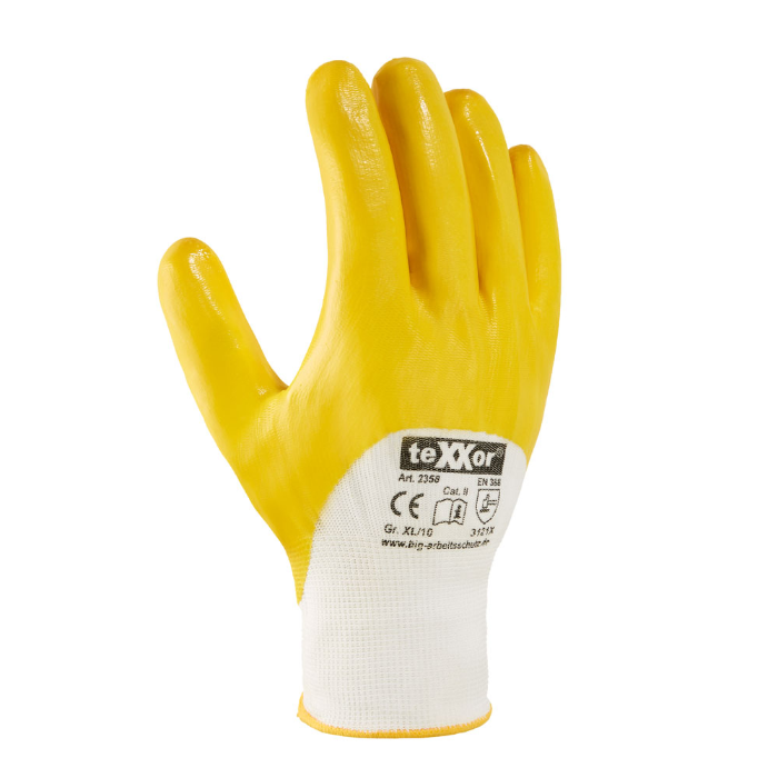 teXXor polyesterstrikkede hansker 2358, nitrilbelegg, 12 x 12 par, SFM-1093P