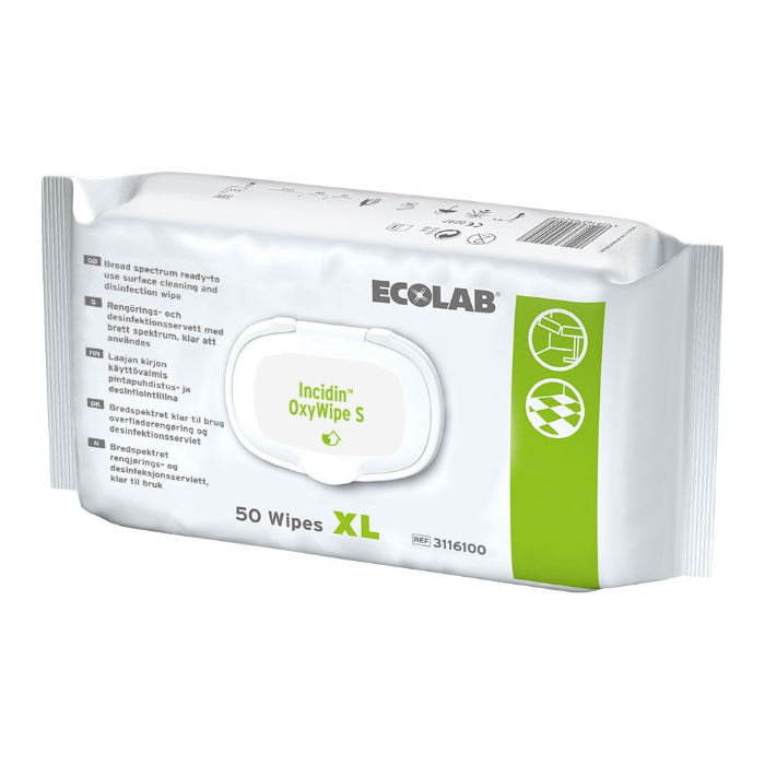 Ecolab Incidin Oxywipe, 6 x 50 Stykk, SFM-1187P