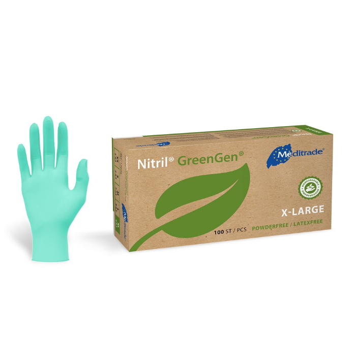 Meditrade Nitril GreenGen nitrilhansker | biologisk nedbrytbar, 10 x 100 Stykk, SFM-0824P