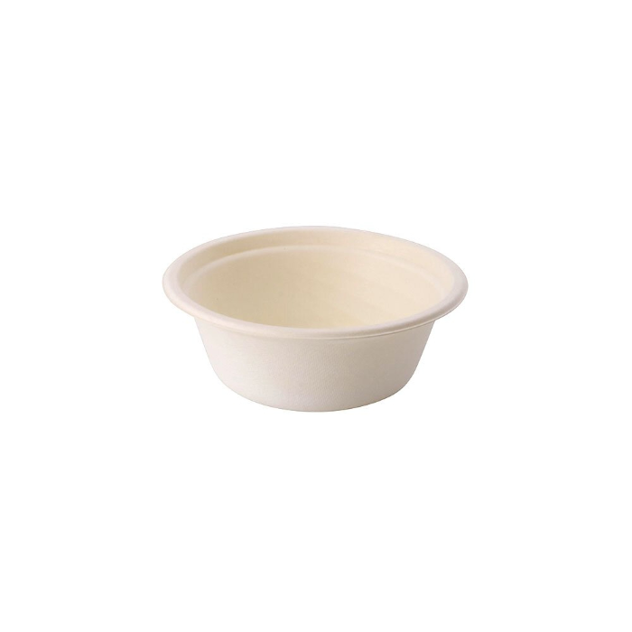 Green Box runde 350 ml sukkerrørskåler, beige, 500 stykker, SGB-DTW01204