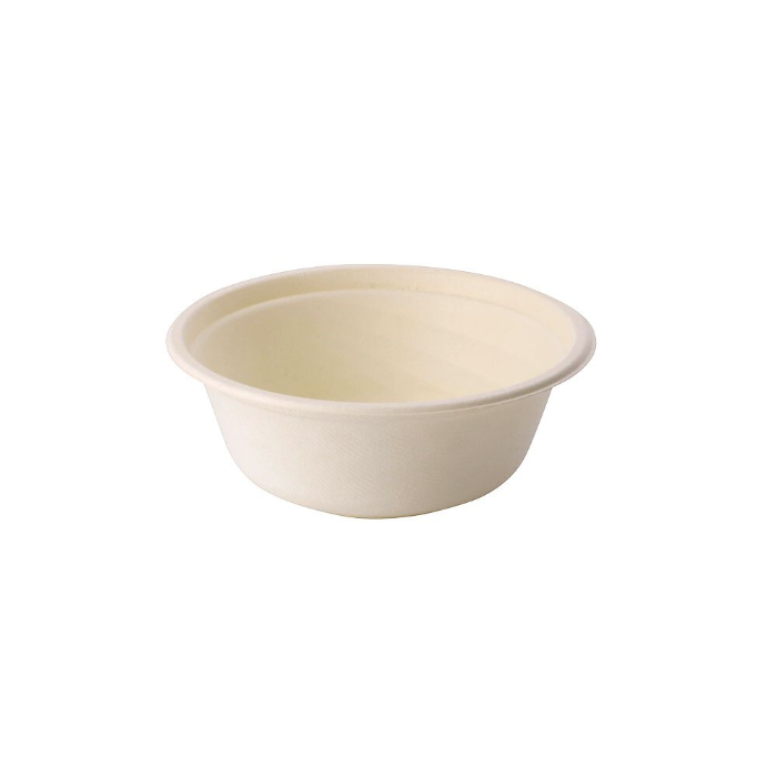 Green Box runde 500 ml sukkerrørskåler, beige, 800 stykker, SGB-DTW01205