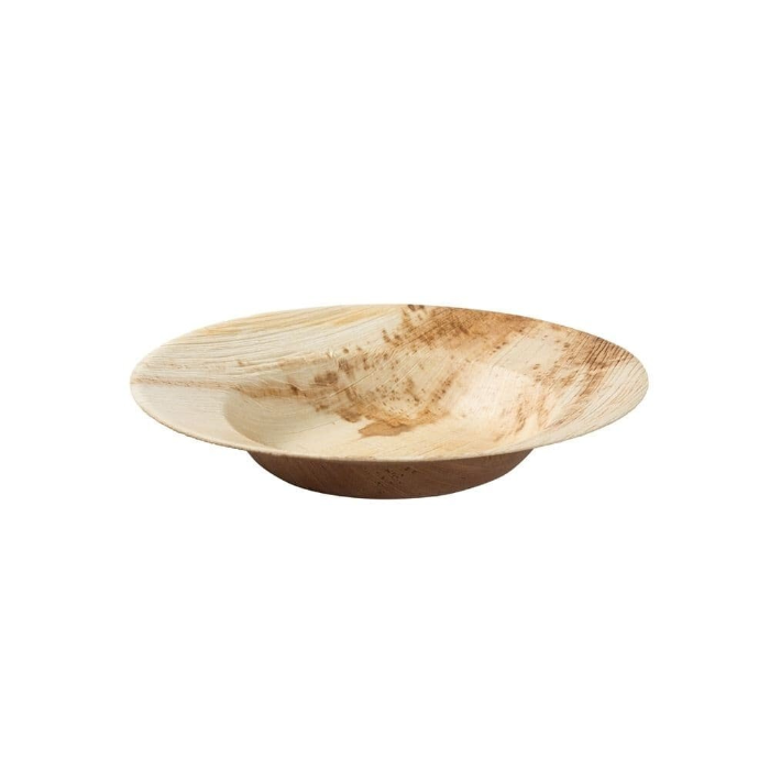 Green Box Rund dyp 23 cm suppetallerkener med palmevarer, beige, 200 stykker, SGB-DTW05301