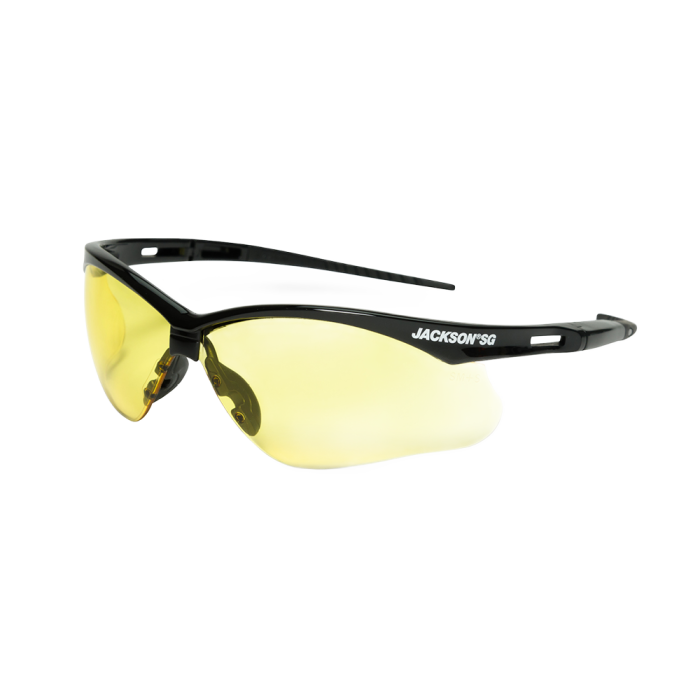 Jackson Safety SG-briller 50002, svart, gult linse, 12 deler, SJS-50002
