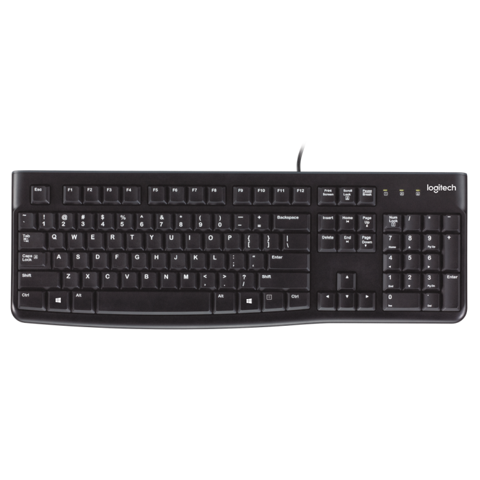 Logitech K120 Tastatur – Slitesterkt, Lydløst (LOG920002528, 1 Eske)