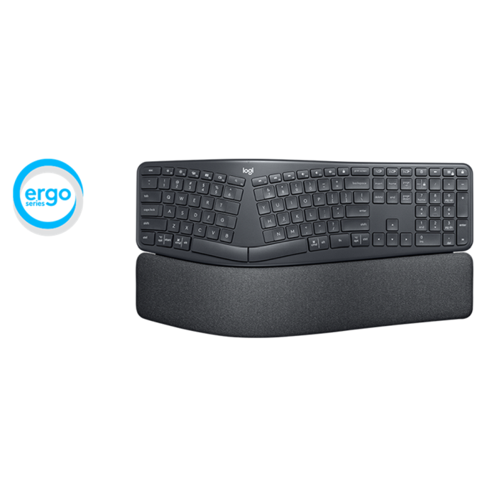 Logitech ERGO K860 Tastatur – Bedre Holdning, Mindre Belastning (LOG920009168, 1 Eske)