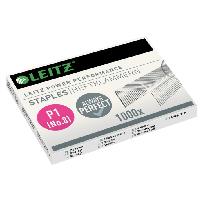 Leitz Heftestift nr 8 – Premium Kvalitet (LTZ55780000, 20 Eske)