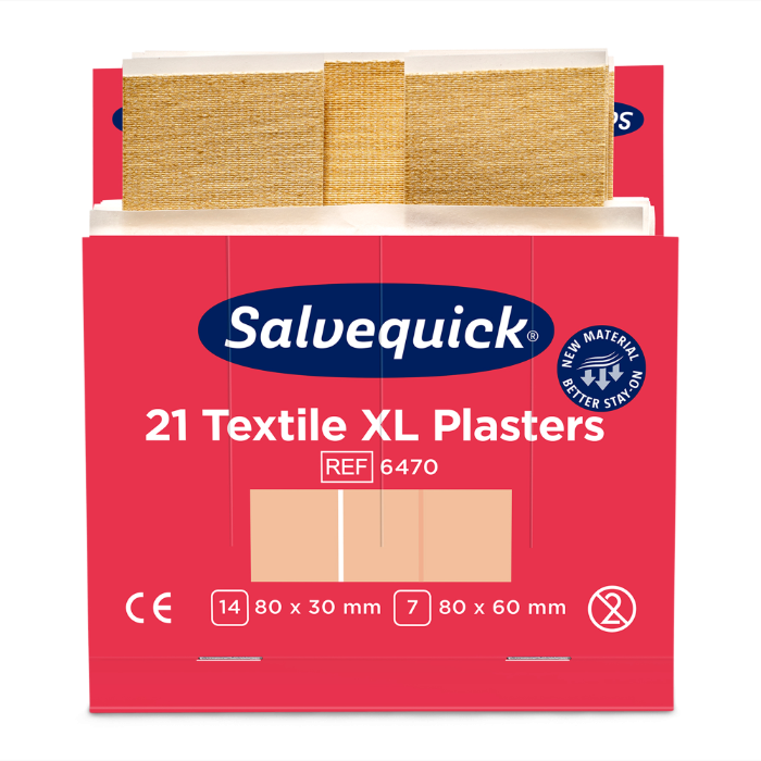 Cederroth Ekstra Store Tekstilplaster – Hypoallergenisk, fleksibel (1002271-250, Beige, 1 Stykk, størrelse-Standard)