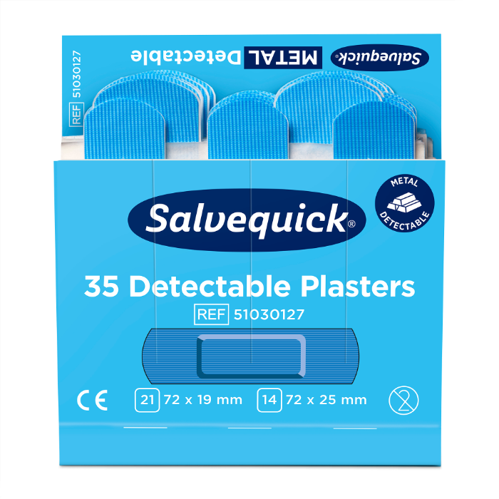 Cederroth Blå Detekterbare Plaster – Enkel Påføring (1002274-409, Blå, 1 Stykk, størrelse-Standard)