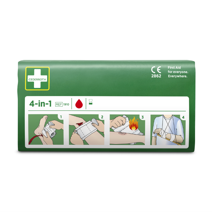 Cederroth 4-in-1 Bloodstopper – Universell Bandasje (1002281-307, Grønn, 1 Stykk, størrelse-Standard)
