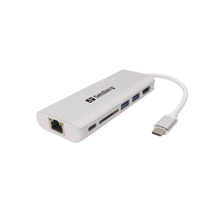 Sandberg USB-C Dock – Mange Tilkoblingsmuligheter (SDG136-18, 1 Eske)