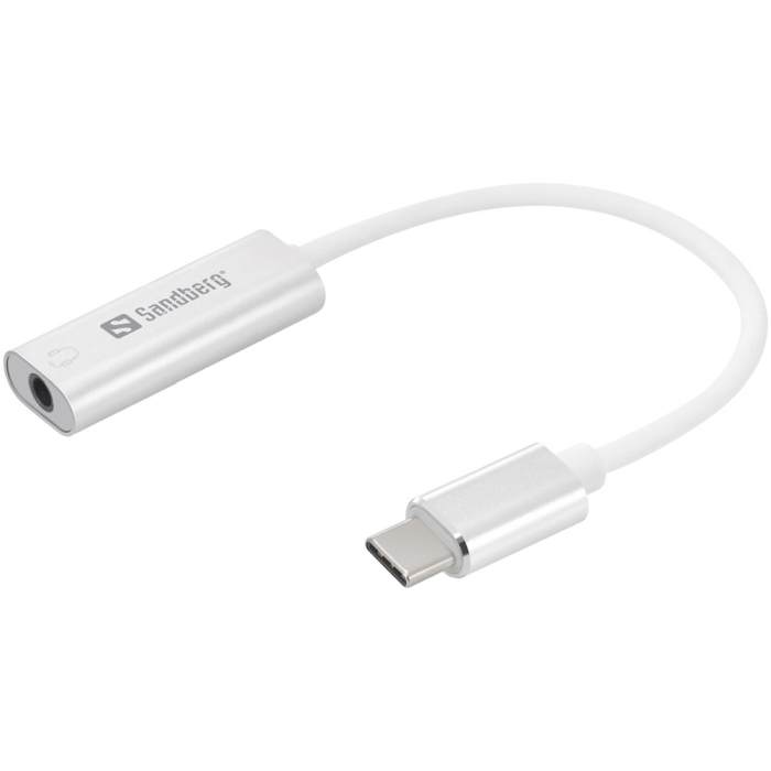 Sandberg USB-C til 3.5mm Lydadapter – Praktisk og Kompatibel (SDG136-27, 1 Eske)