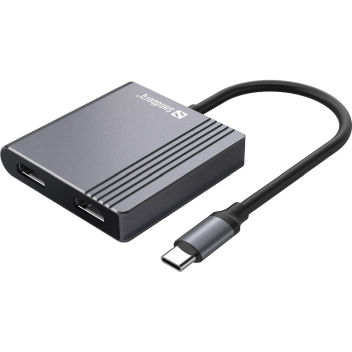 Sandberg USB-C Dock – Koble To Skjermer Samtidig (SDG136-44, 1 Eske)