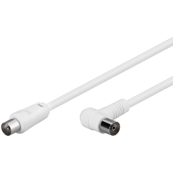 MicroConnect koaksialkabel 1,5m hvit vinklet, 1 Stykk, SEN-COAX015WA