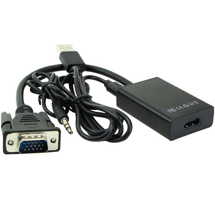 MicroConnect VGA til HDMI-konverter med USB-strøm og lyd, 1 Stykk, SEN-MONGGHDMI