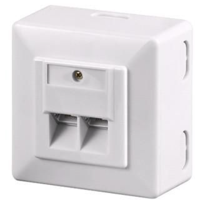 MicroConnect Cat6 veggplate, 2 x RJ-45, 1 Stykk, SEN-UTP6WALL1